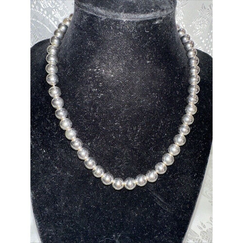 Vintage Ralph Lauren Silver Bead 16" Choker